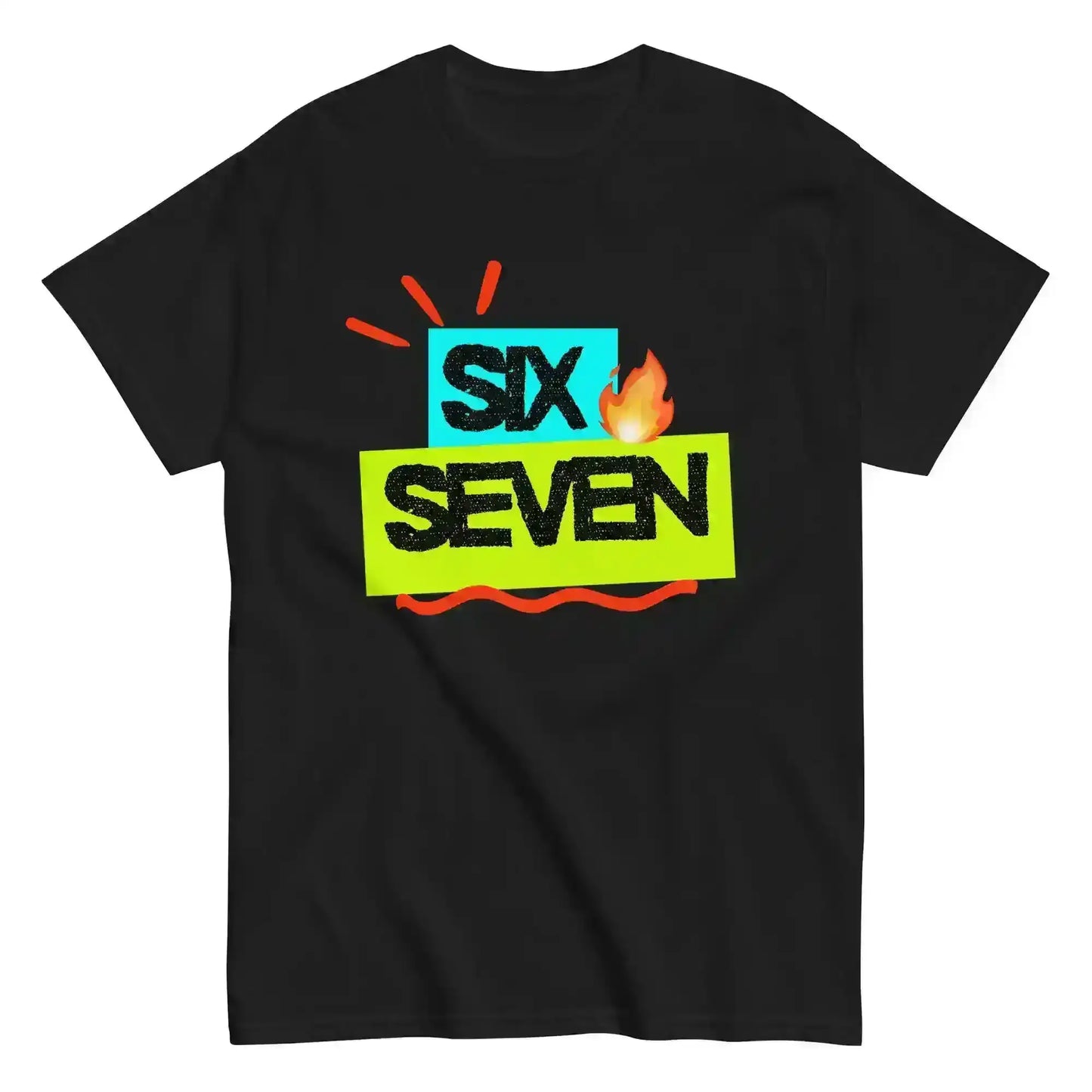 Six Seven Fire Meme Unisex Tee - Internet Core Gen Z Slang - Cady Creations