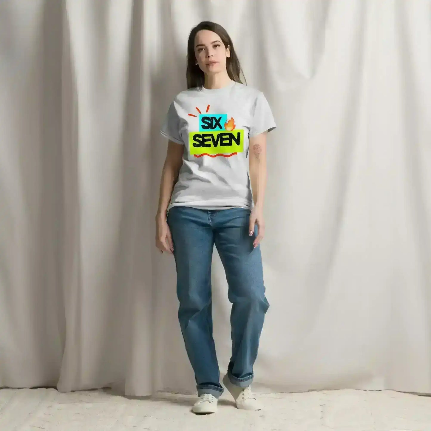 Six Seven Fire Meme Unisex Tee - Internet Core Gen Z Slang - Cady Creations