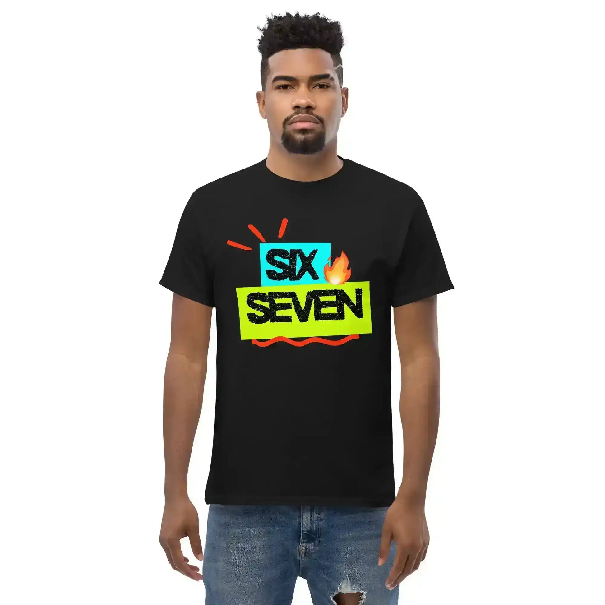 Six Seven Fire Meme Unisex Tee - Internet Core Gen Z Slang - Cady Creations