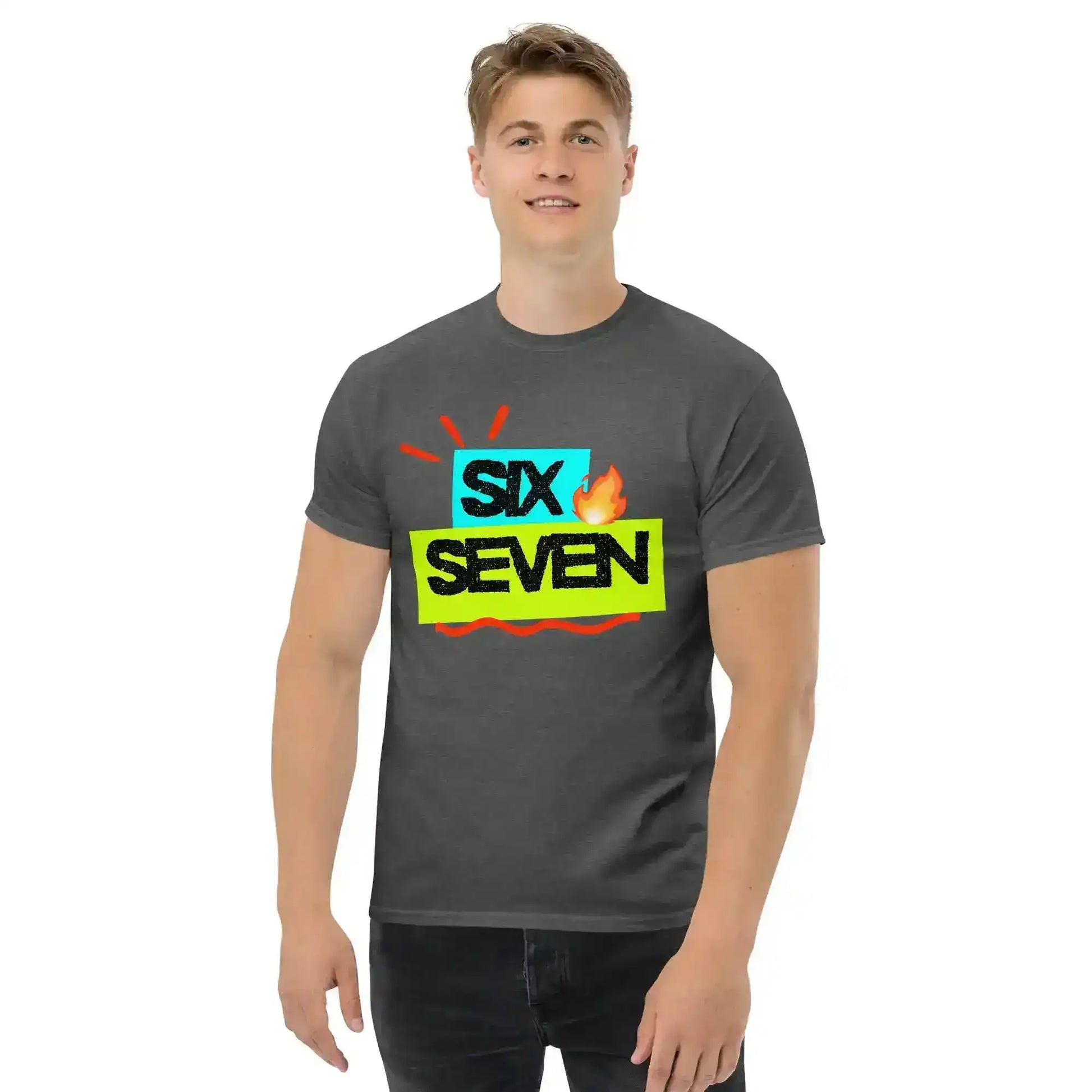 Six Seven Fire Meme Unisex Tee - Internet Core Gen Z Slang - Cady Creations