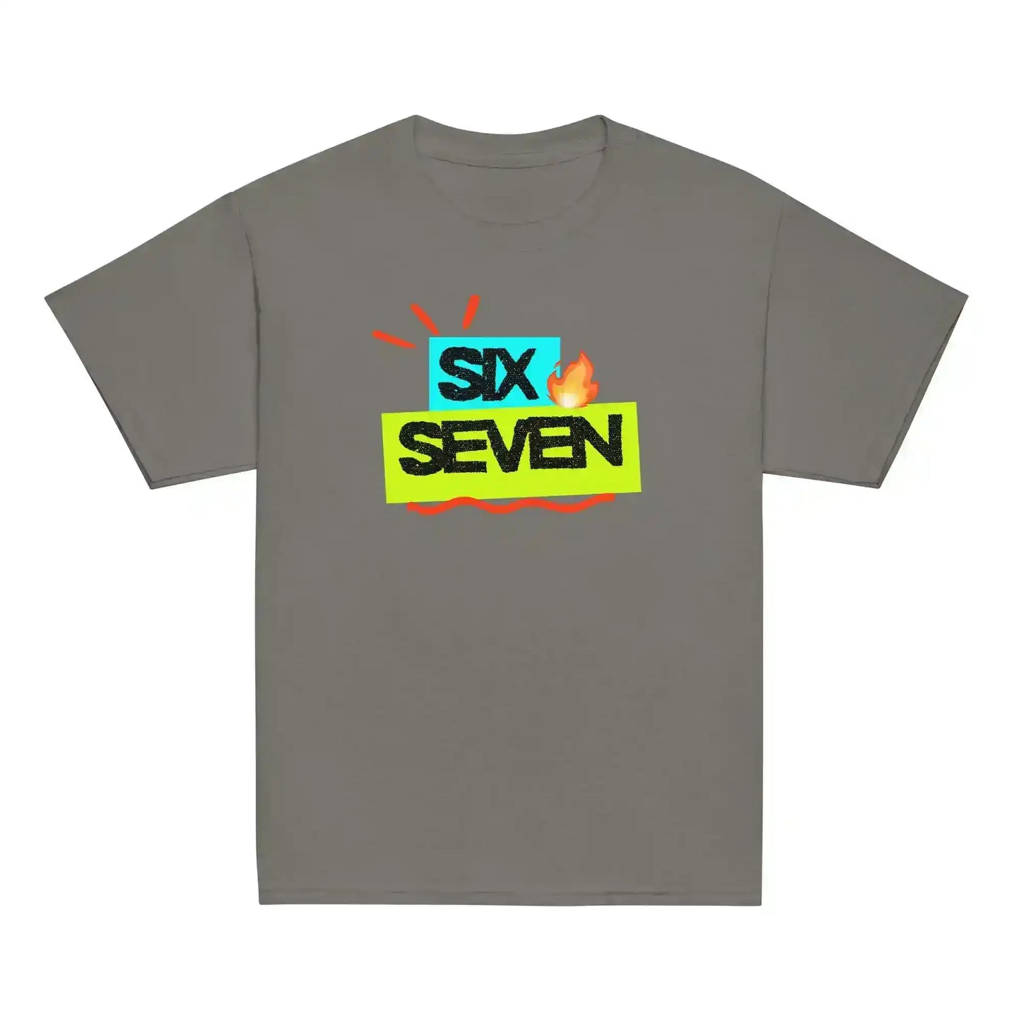 Six Seven Fire Meme Youth Tee - Internet Core Gen Z Slang - Cady Creations