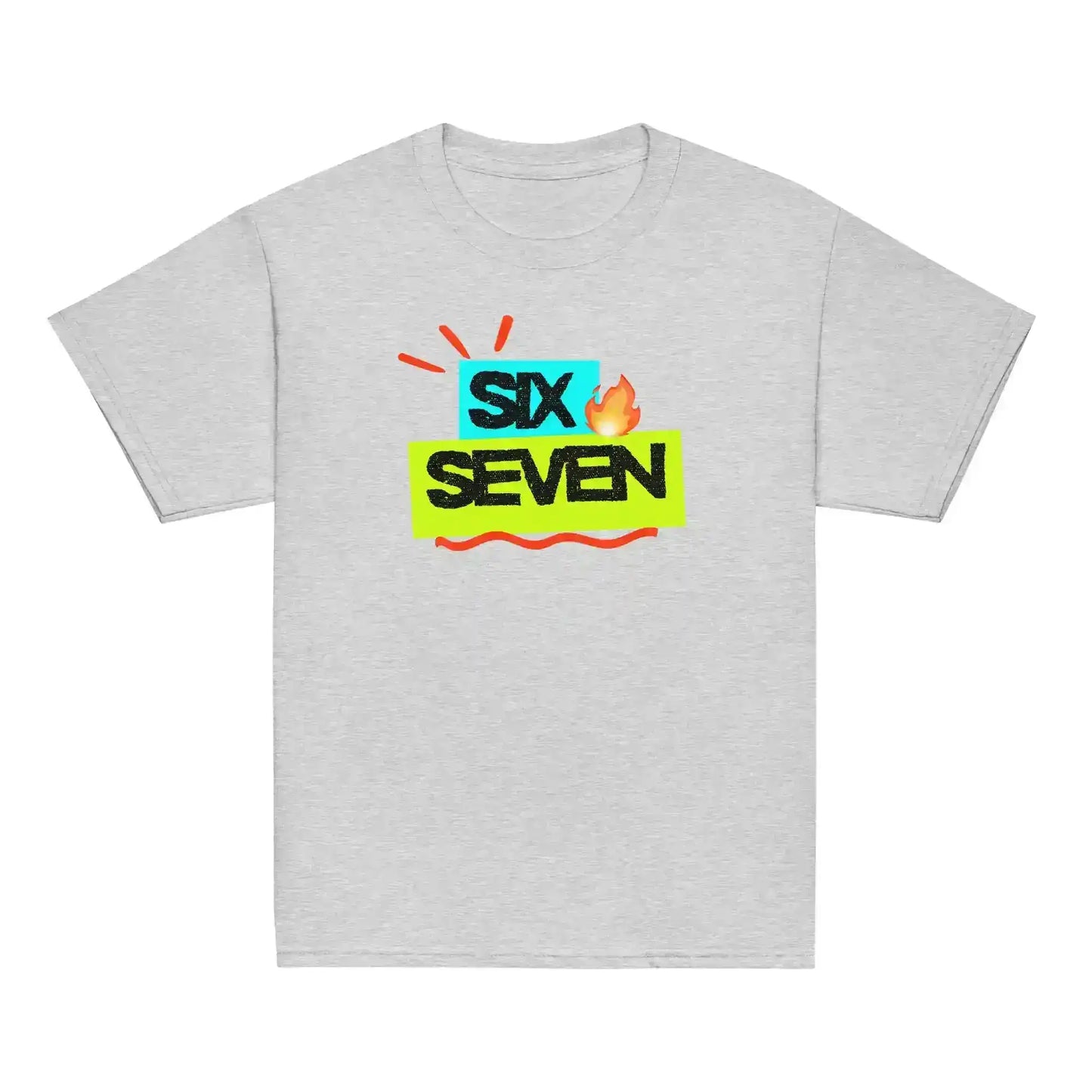 Six Seven Fire Meme Youth Tee - Internet Core Gen Z Slang - Cady Creations