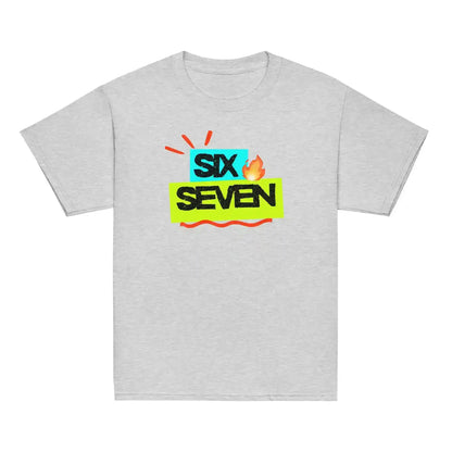 Six Seven Fire Meme Youth Tee - Internet Core Gen Z Slang - Cady Creations