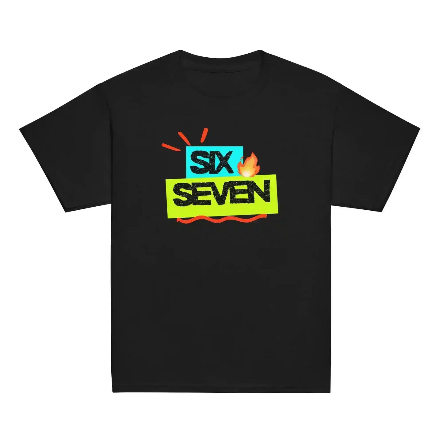 Six Seven Fire Meme Youth Tee - Internet Core Gen Z Slang - Cady Creations