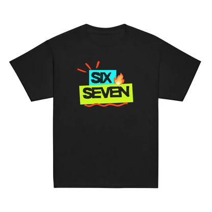Six Seven Fire Meme Youth Tee - Internet Core Gen Z Slang - Cady Creations
