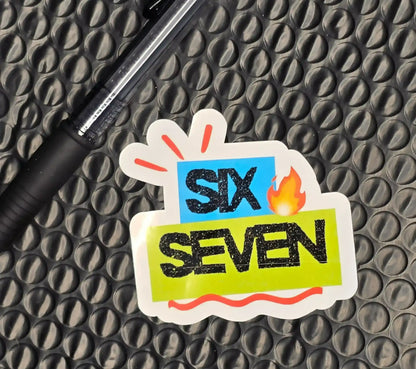 Six Seven Sticker | Meme Vinyl Decal | Internet-Core Chaos - Cady Creations