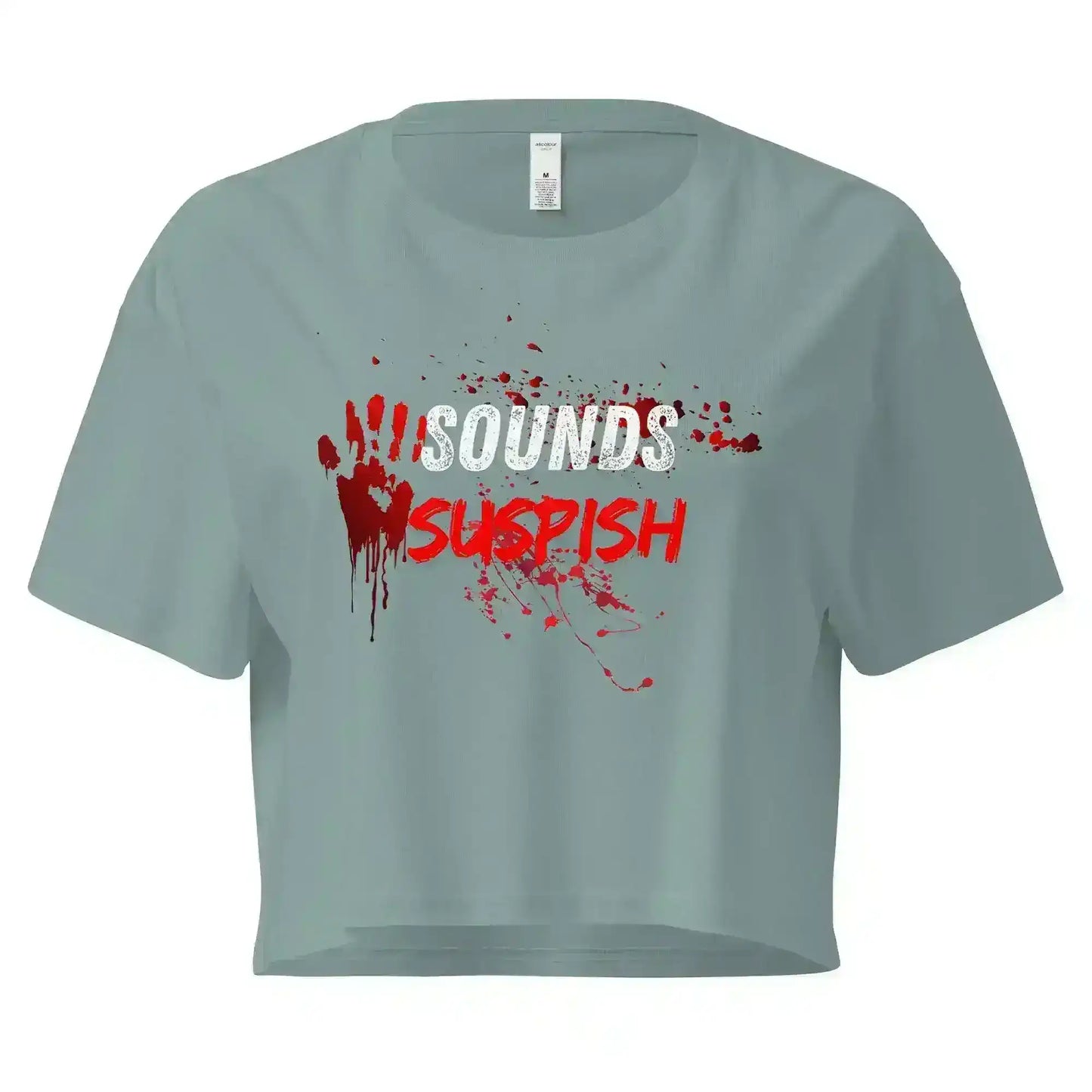 Sounds Suspish True Crime Cropped Graphic Tee - Cady Creations