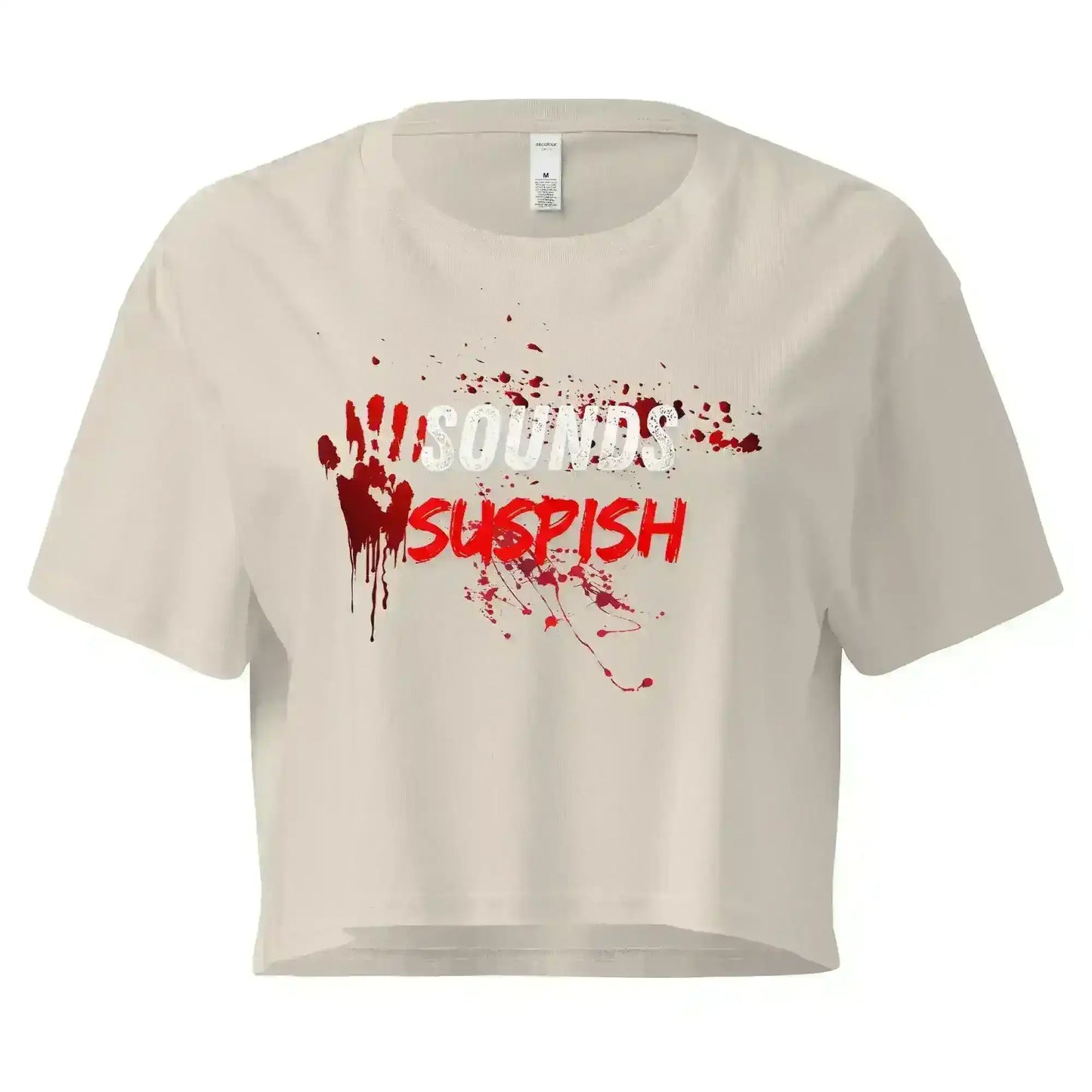 Sounds Suspish True Crime Cropped Graphic Tee - Cady Creations