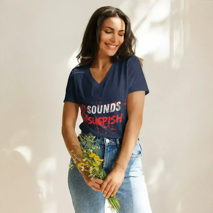 Sounds Suspish - V-Neck Tee - Cady Creations