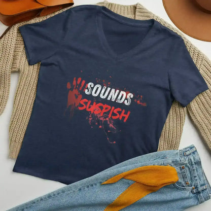 Sounds Suspish - V-Neck Tee - Cady Creations