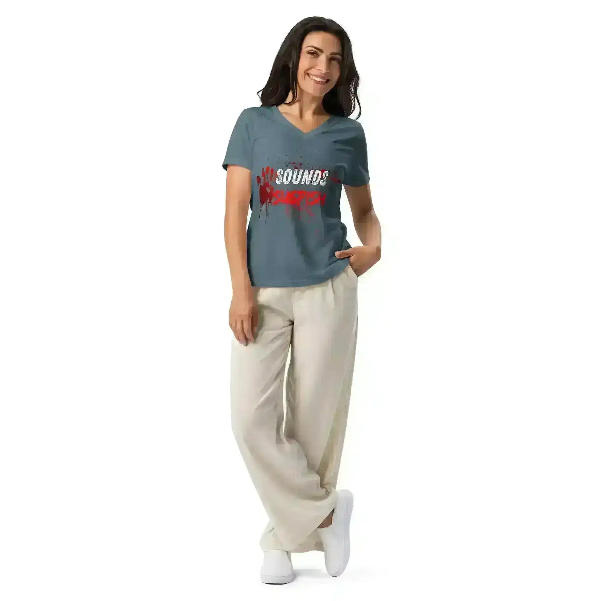 Sounds Suspish - V-Neck Tee - Cady Creations