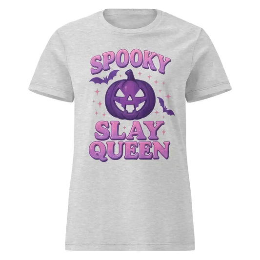 Spooky Slay Queen Fitted Tee - Spooky Season Halloween Humor - Cady Creations