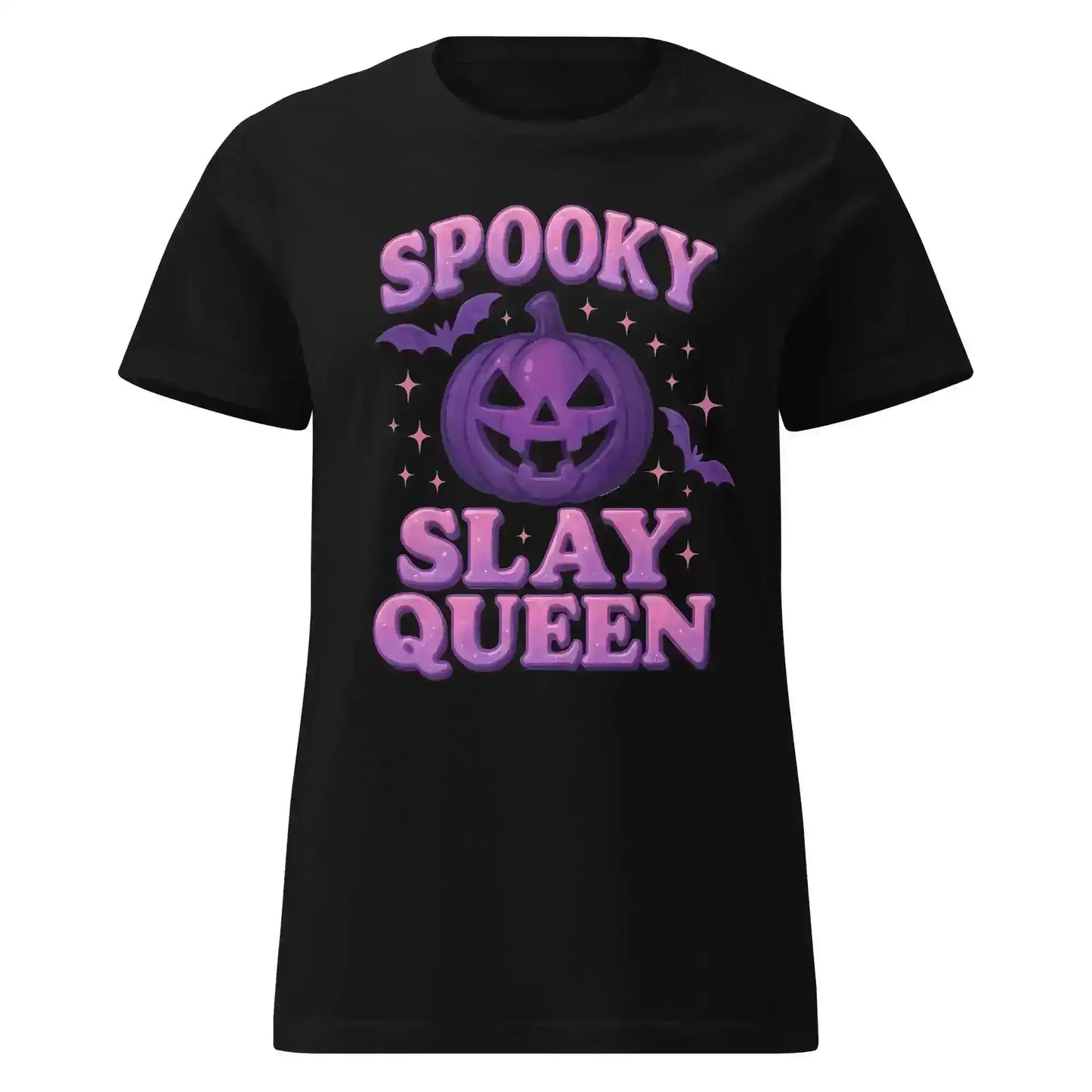 Spooky Slay Queen Fitted Tee - Spooky Season Halloween Humor - Cady Creations