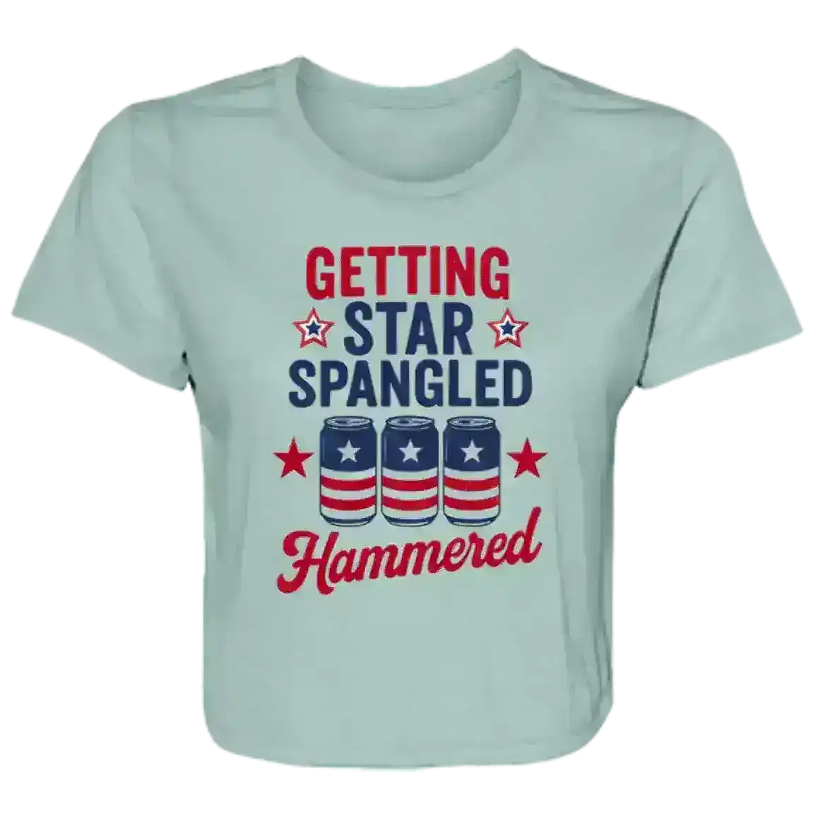 Star Spangled Hammered Patriotic Flowy Crop Top - Cady Creations