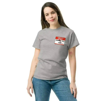 Hello My Name Is Stranger With Candy Unisex Tee - Halloween Dark Humor - Cady Creations