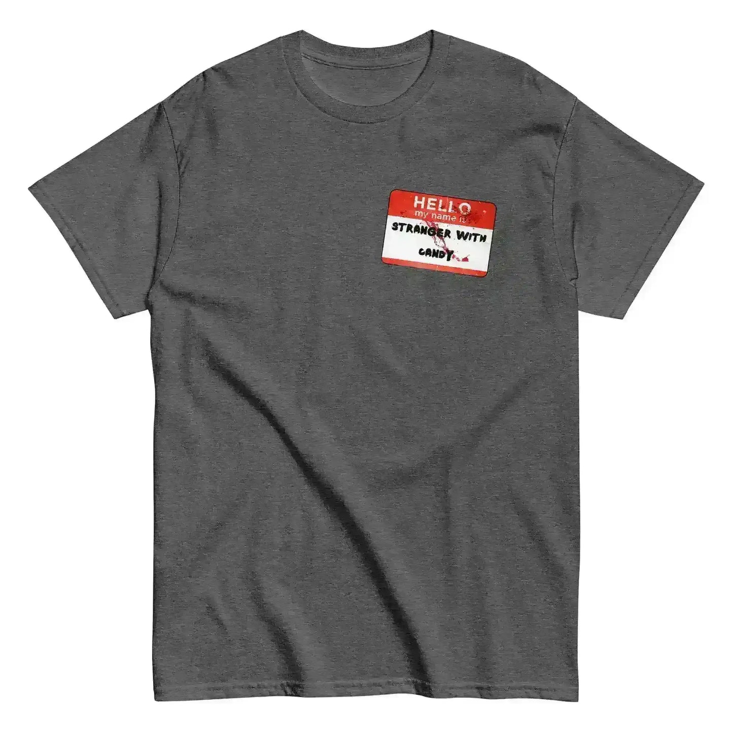 Hello My Name Is Stranger With Candy Unisex Tee - Halloween Dark Humor - Cady Creations