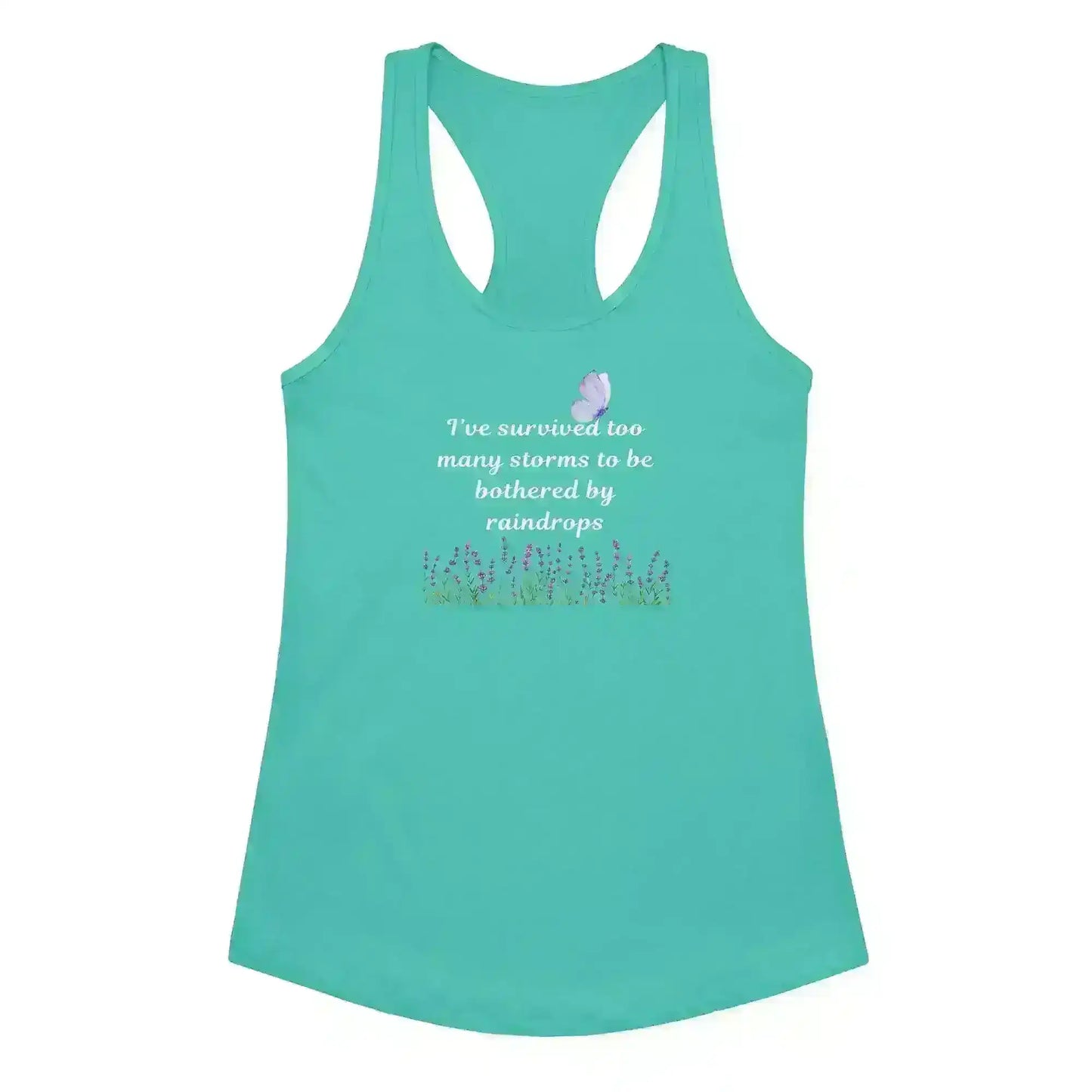 Survived Storms Butterfly Garden - Racerback Tank - Cady Creations