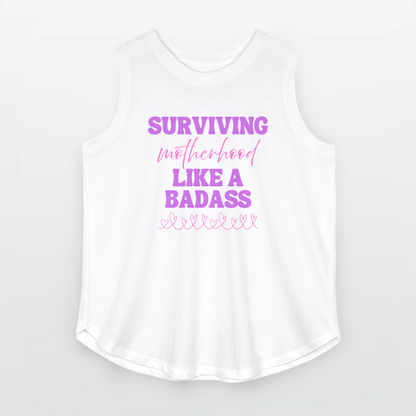 Surviving Motherhood Like A Badass - Women’s Curvy Tank - white