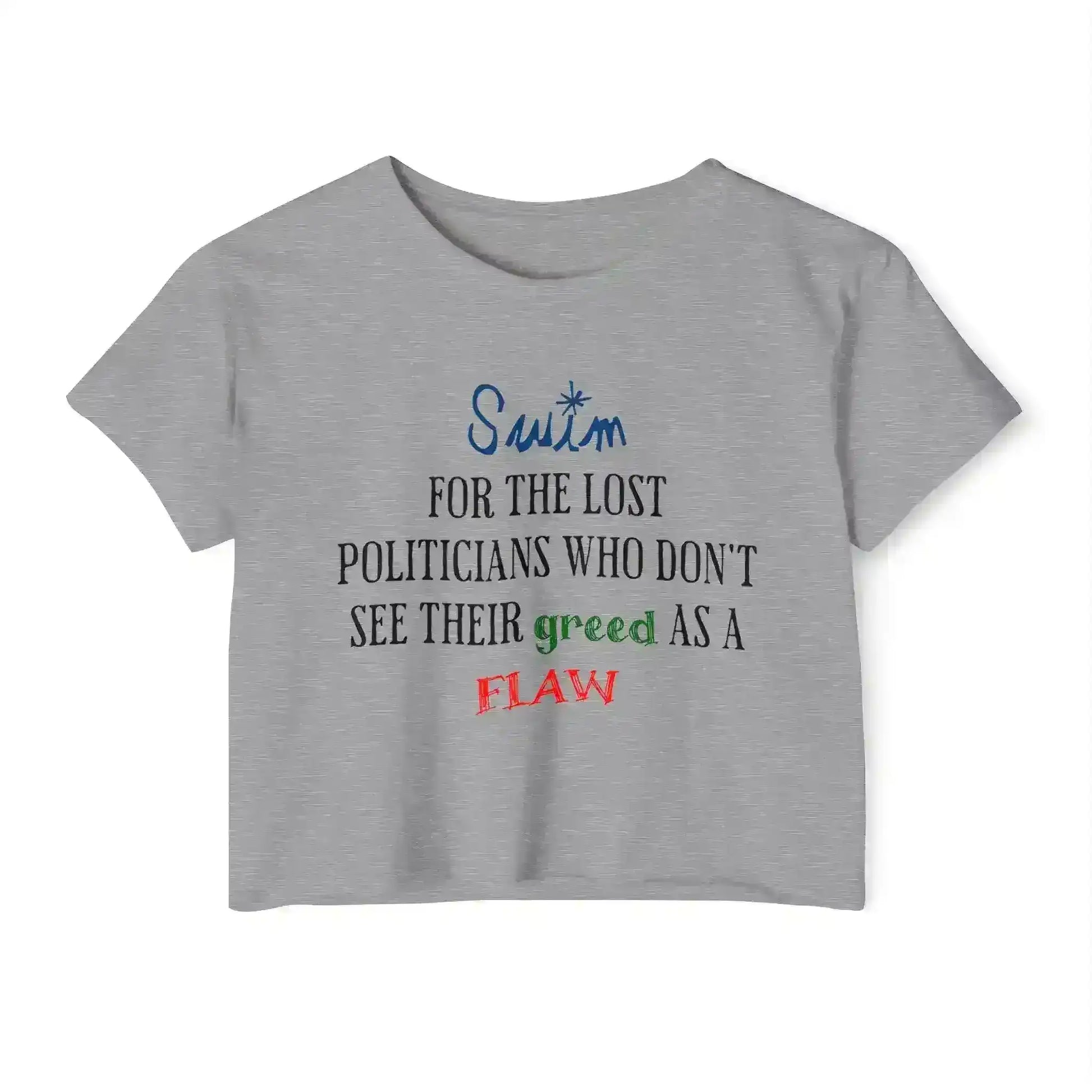 "Swim For The Lost Politicians Who Don't See Their Greed As A Flaw" - Jack's Mannequin Swim Lyric Inspired Crop Top - Cady Creations