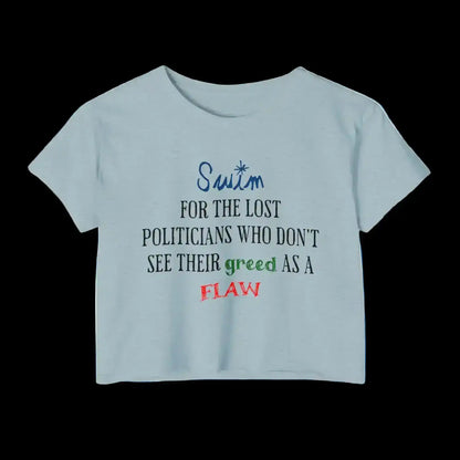 "Swim For The Lost Politicians Who Don't See Their Greed As A Flaw" - Jack's Mannequin Swim Lyric Inspired Crop Top - Cady Creations