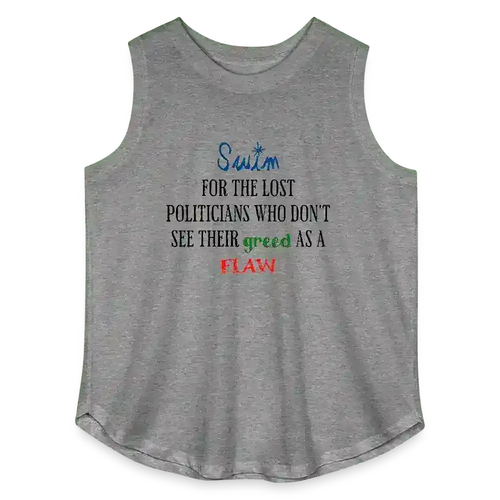 "Swim For The Lost Politicians Who Don't See Their Greed As A Flaw" - Jack's Mannequin Swim Lyric Inspired Curvy Relaxed Tank Top - Cady Creations