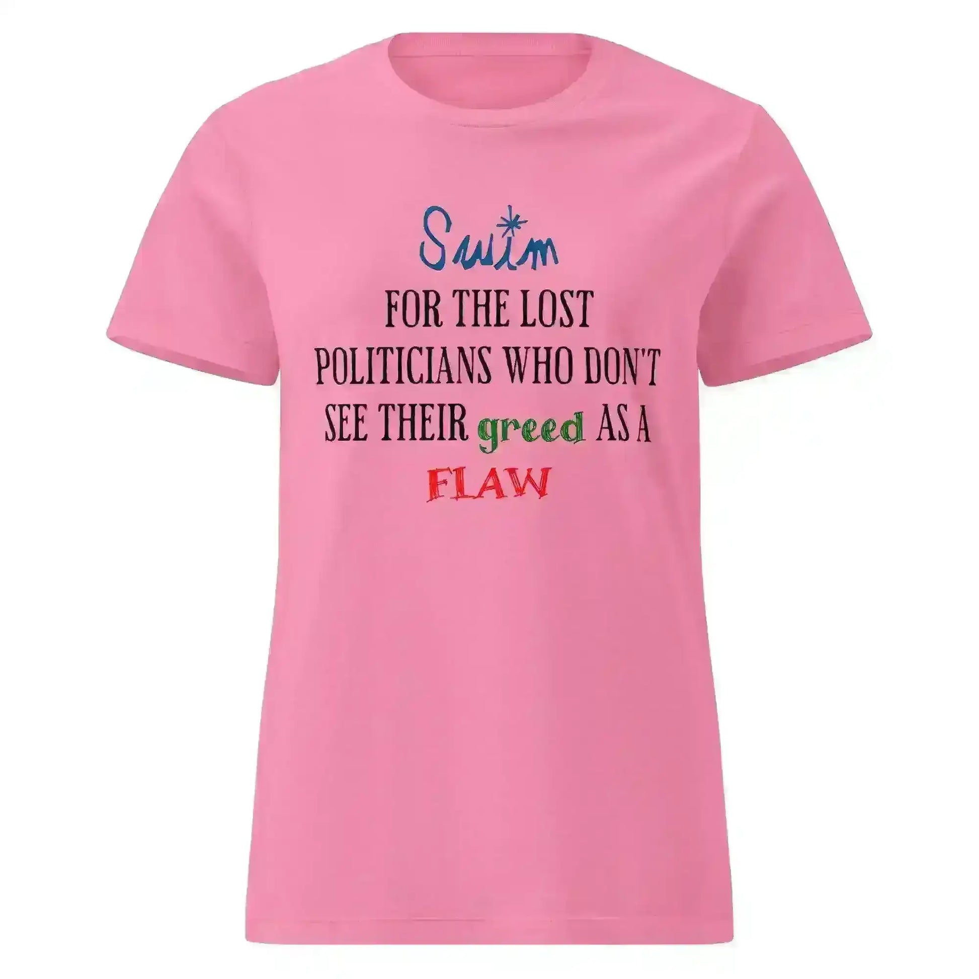 "Swim For The Lost Politicians Who Don't See Their Greed As A Flaw" - Jack's Mannequin Swim Lyric Inspired Fitted Tee - Cady Creations