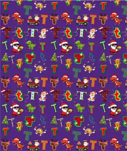 "T" Christmas Wrapping Paper – Alphabet Gift Swap Collection