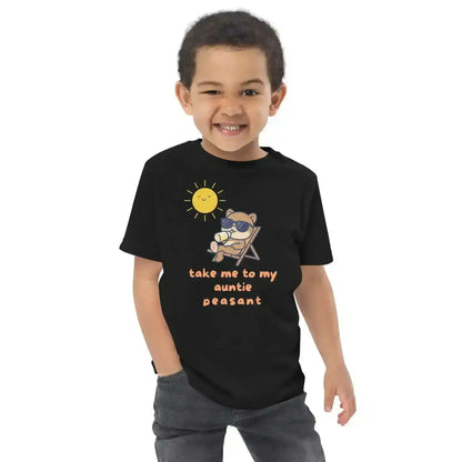 Take Me To My Auntie Peasant Cool Bear Toddler Tee - Cady Creations