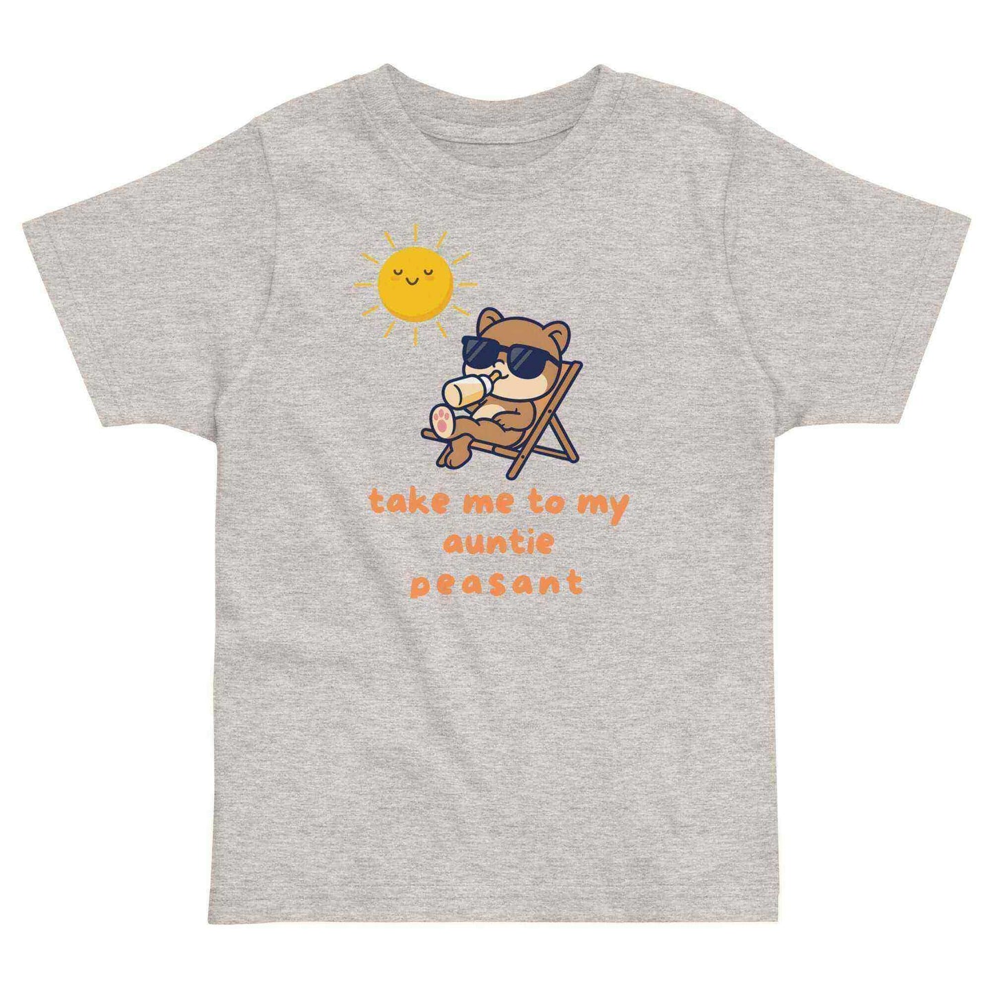 Take Me To My Auntie Peasant Cool Bear Toddler Tee - Cady Creations