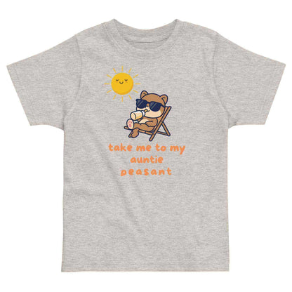 Take Me To My Auntie Peasant Cool Bear Toddler Tee - Cady Creations
