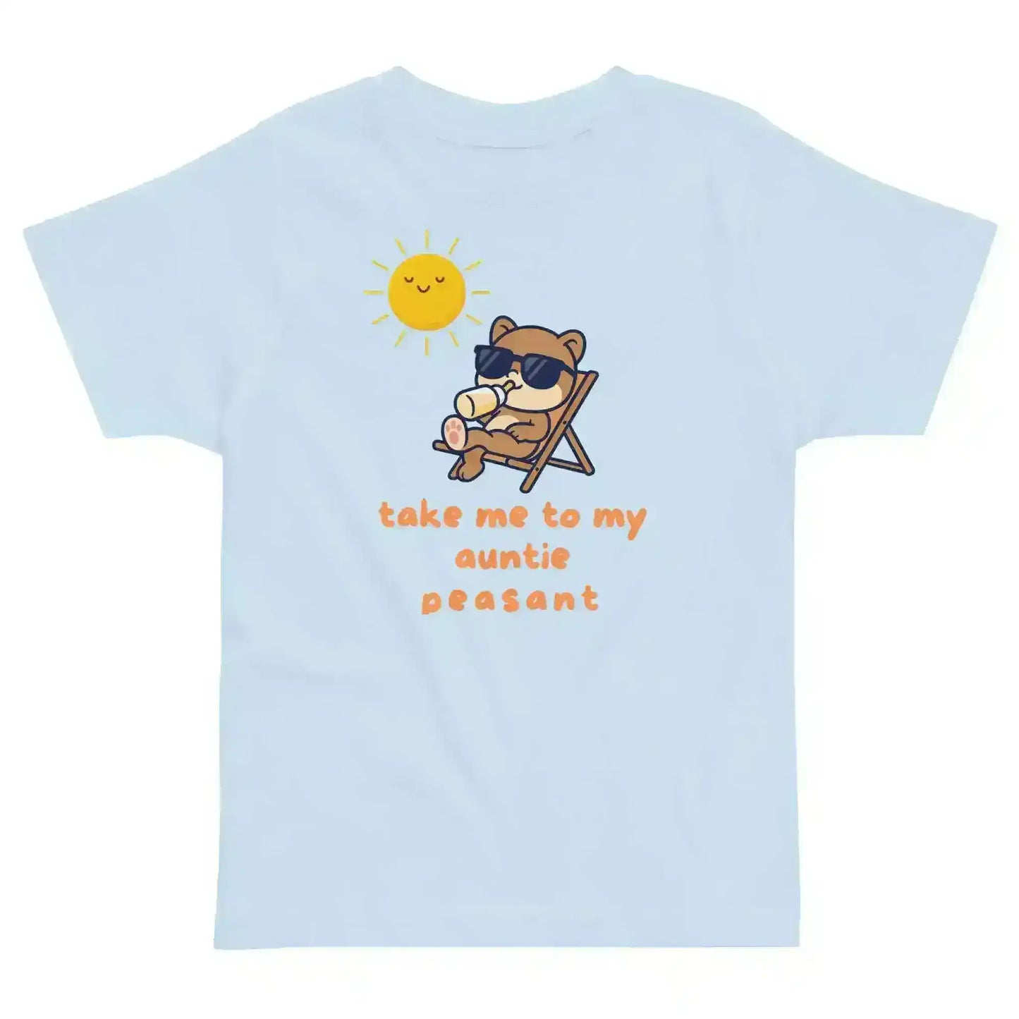 Take Me To My Auntie Peasant Cool Bear Toddler Tee - Cady Creations