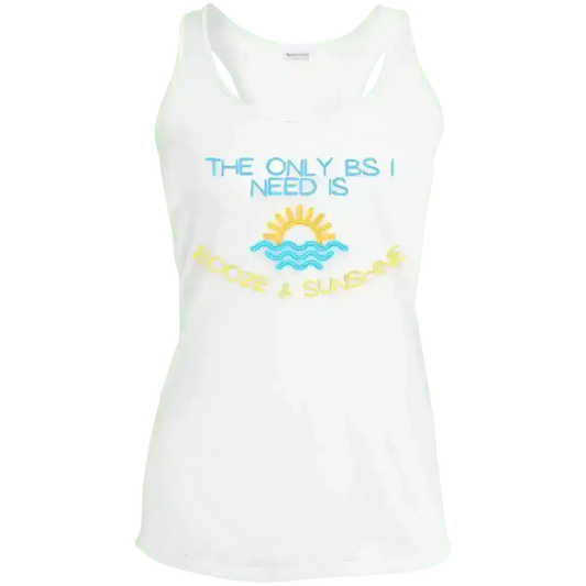 The Only BS I Need Is Booze & Sunshine Summer Drinking Humor Racerback Tank - Cady Creations