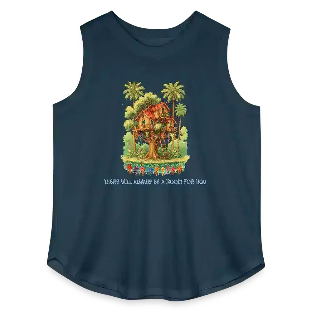 "There Will Always Be A Room For You" - Andrew McMahon in the Wilderness House in the Trees Lyric Inspired Women's Curvy Relaxed Tank Top - Cady Creations