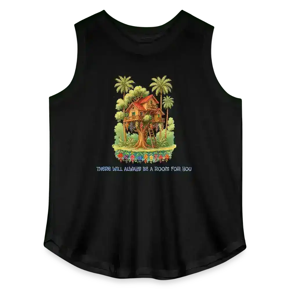 "There Will Always Be A Room For You" - Andrew McMahon in the Wilderness House in the Trees Lyric Inspired Women's Curvy Relaxed Tank Top - Cady Creations