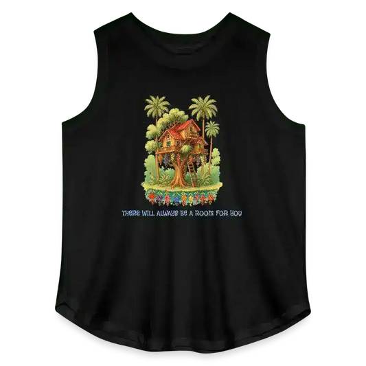 "There Will Always Be A Room For You" - Andrew McMahon in the Wilderness House in the Trees Lyric Inspired Women's Curvy Relaxed Tank Top - Cady Creations