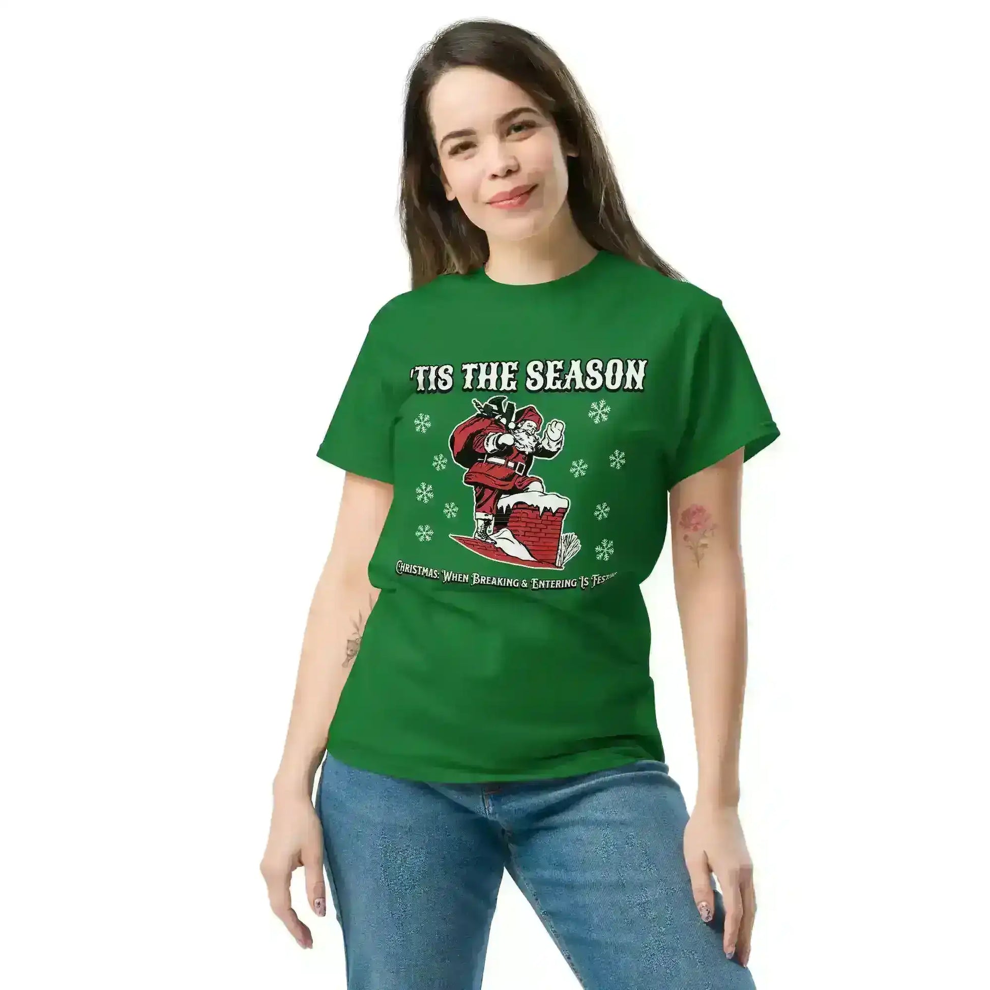 'Tis The Season When Breaking & Entering Is Festive Unisex Tee - Cady Creations