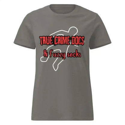 True Crime Docs & Fuzzy Socks - Fitted Tee - Cady Creations