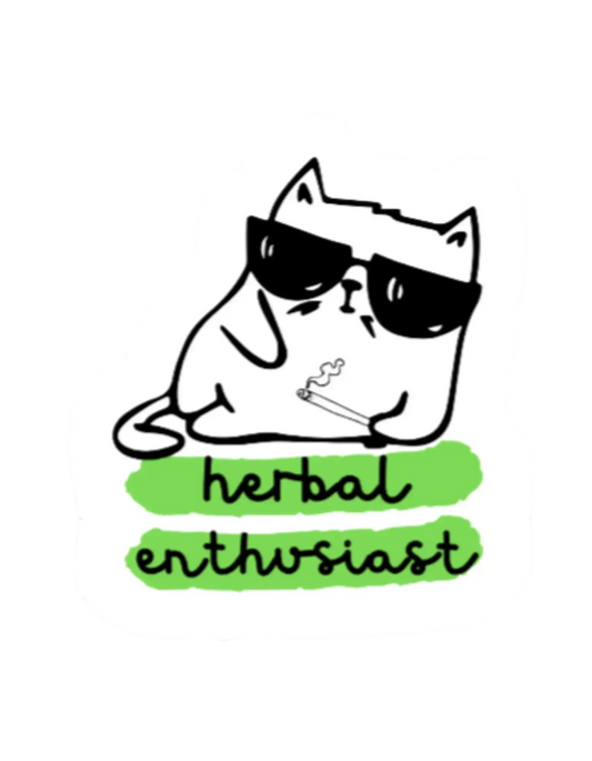Herbal Enthusiast Cat Premium Vinyl Sticker