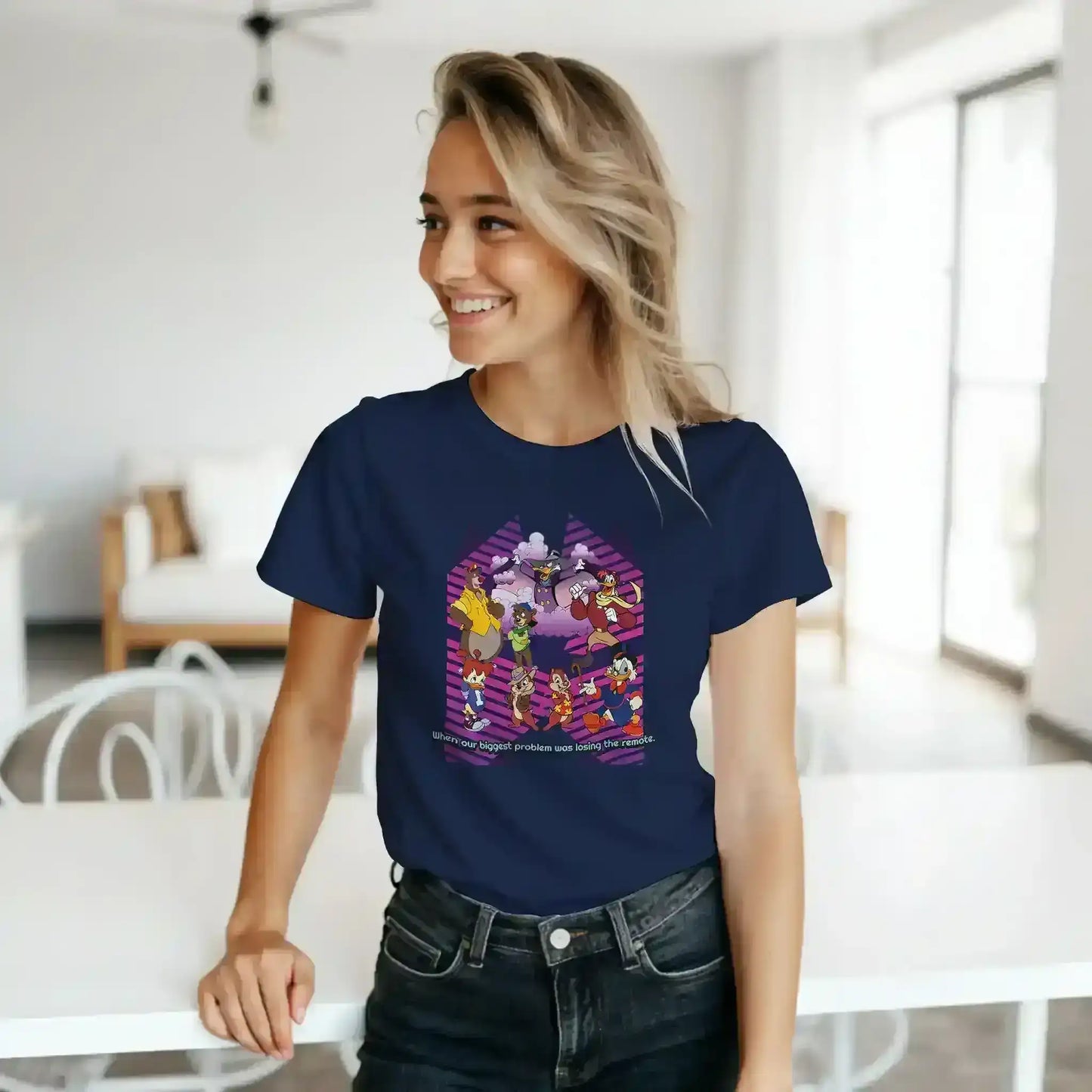 When Our Biggest Problem Was Losing The Remote Fitted Tee - Cady Creations