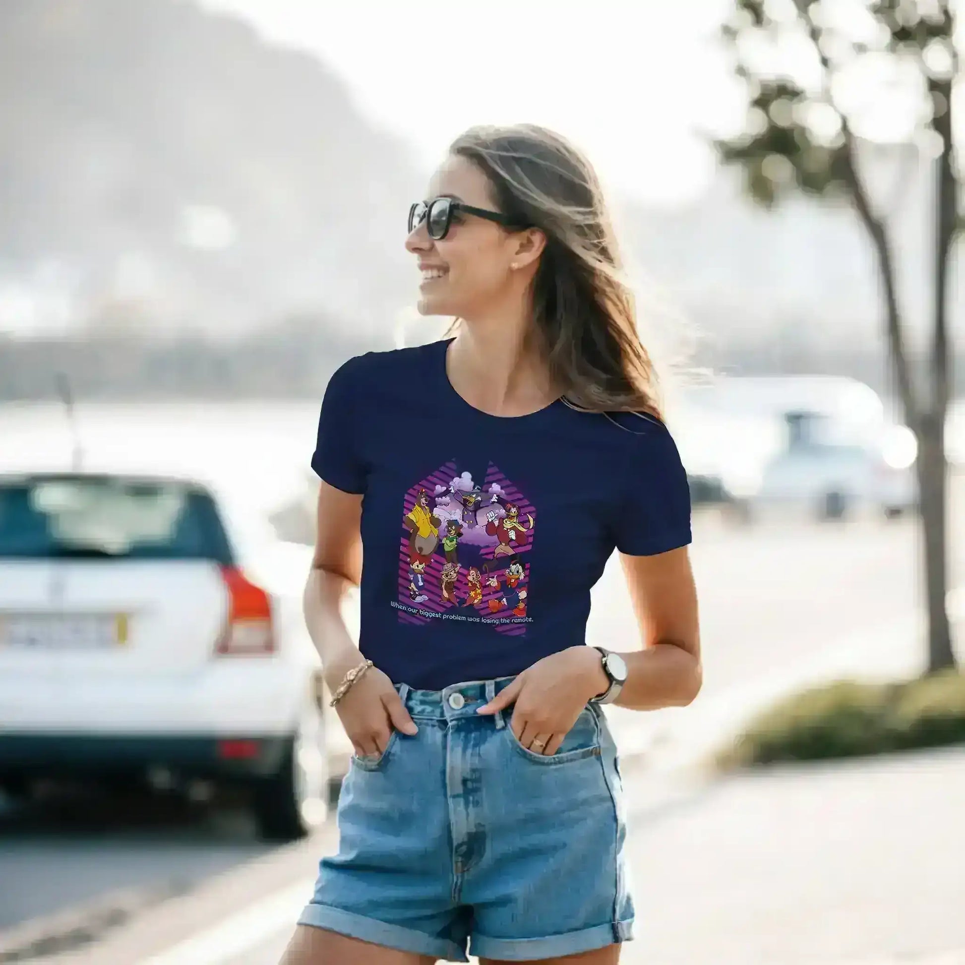When Our Biggest Problem Was Losing The Remote Fitted Tee - Cady Creations