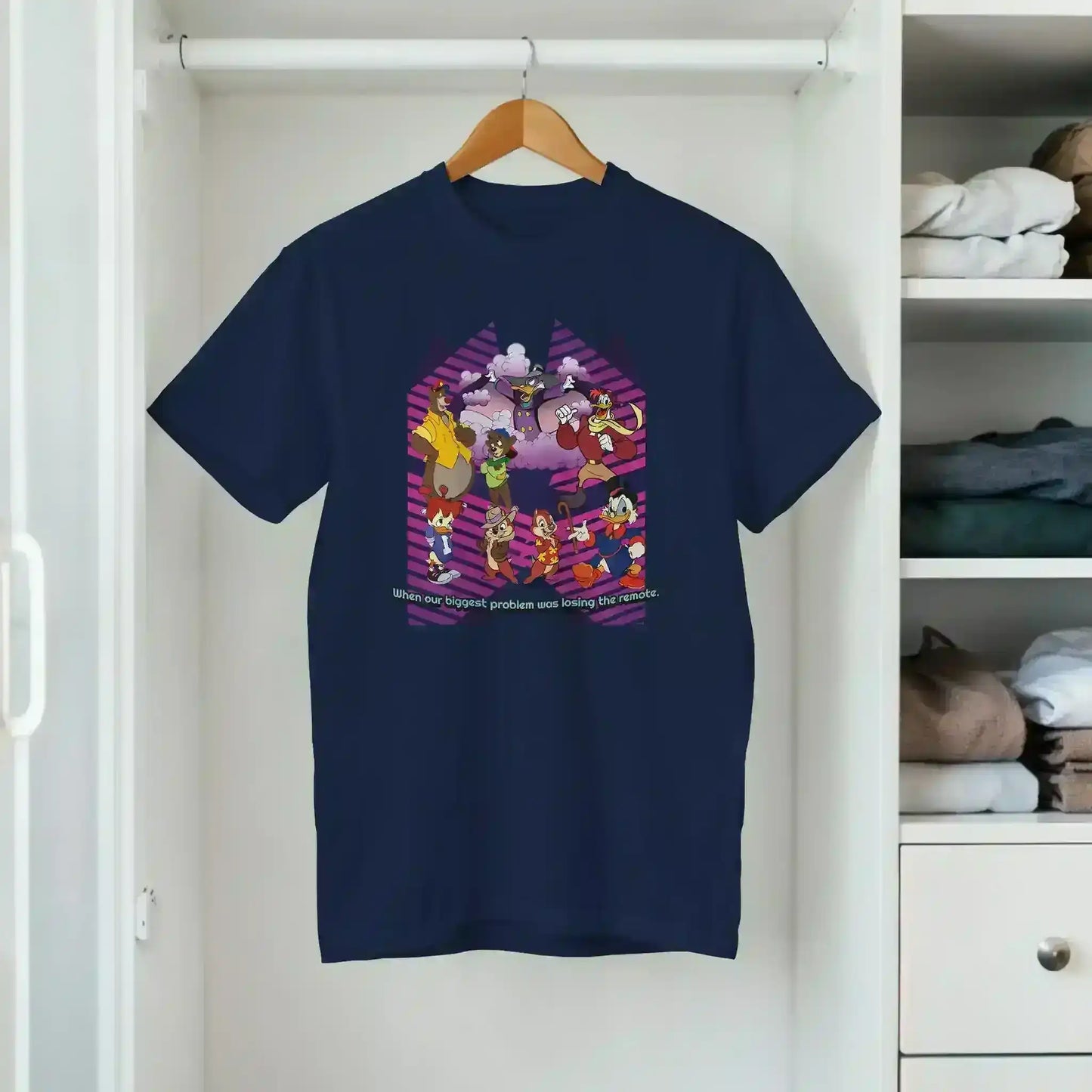 When Our Biggest Problem Was Losing The Remote Fitted Tee - Cady Creations