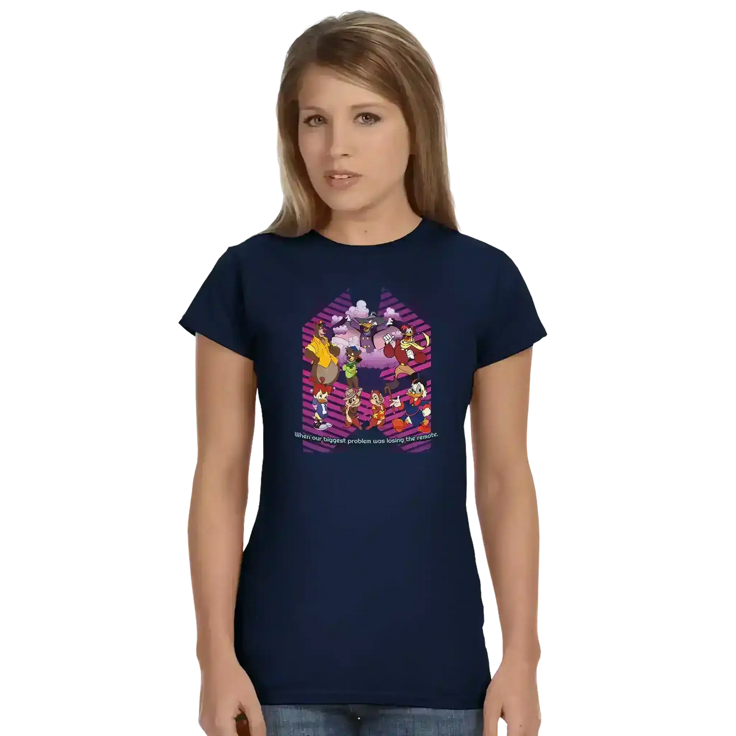 When Our Biggest Problem Was Losing The Remote Fitted Tee - Cady Creations