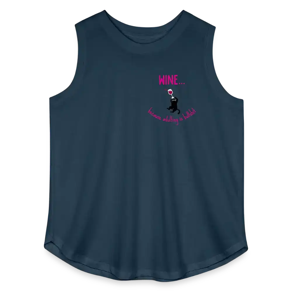 Wine Because Adulting Is Bullshit - Women's Curvy Tank - denim