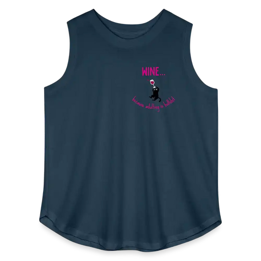 Wine Because Adulting Is Bullshit - Women's Curvy Tank - denim