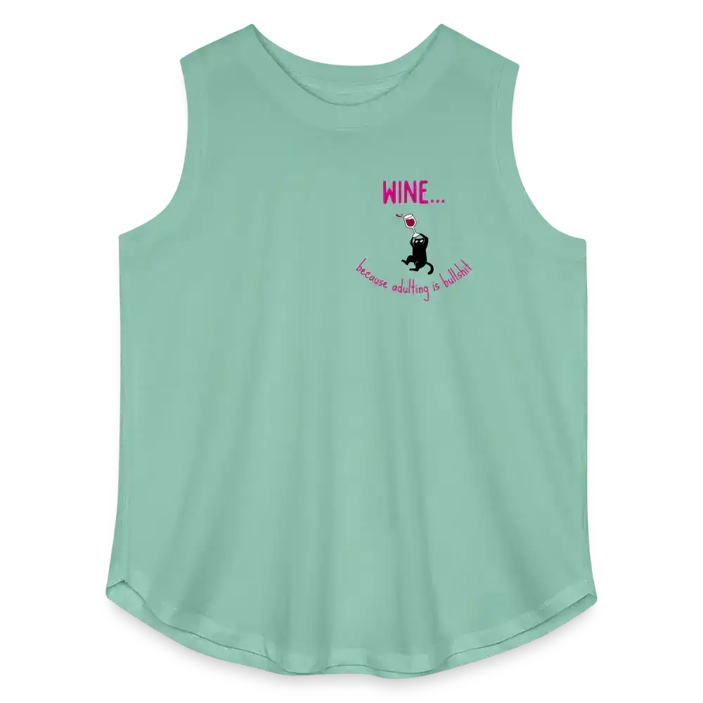 Wine Because Adulting Is Bullshit - Women's Curvy Tank - saltwater