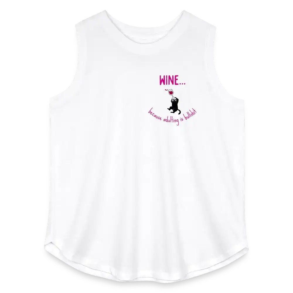 Wine Because Adulting Is Bullshit - Women's Curvy Tank - white