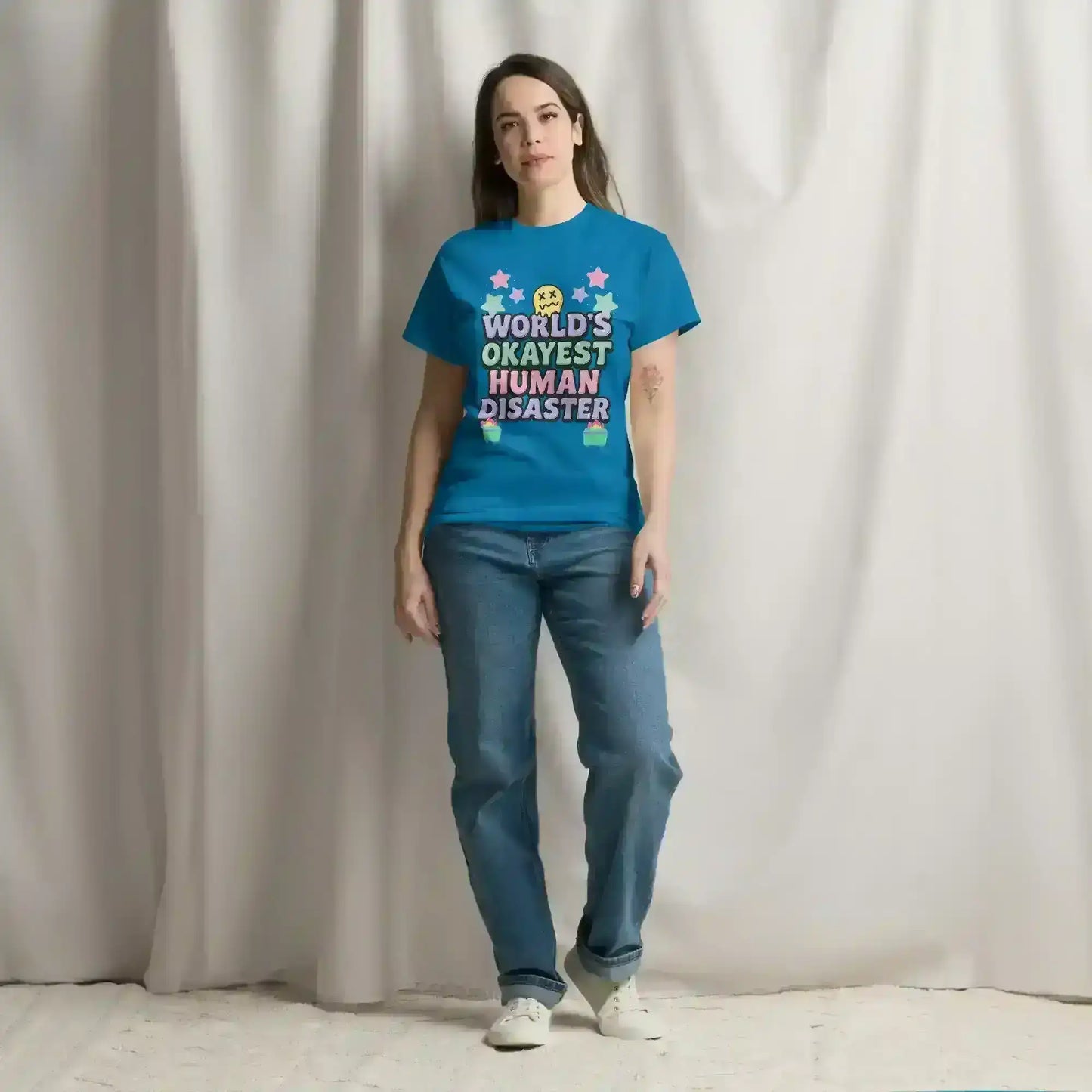 World's Okayest Human Disaster Unisex Tee - Wit & Whimsy Collection - Cady Creations