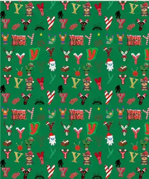 "Y" Yippee-Ki-Yay Christmas Wrapping Paper – Alphabet Gift Swap Collection