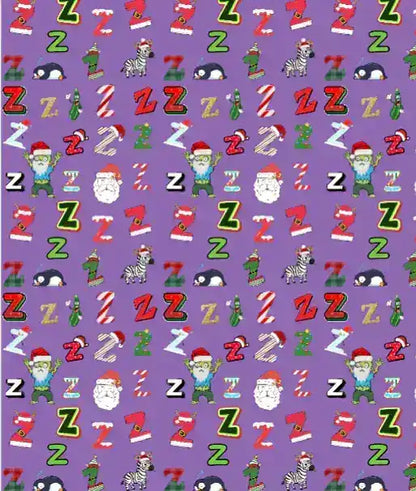 "Z" Zombie Santa Christmas Wrapping Paper – Alphabet Gift Swap Collection