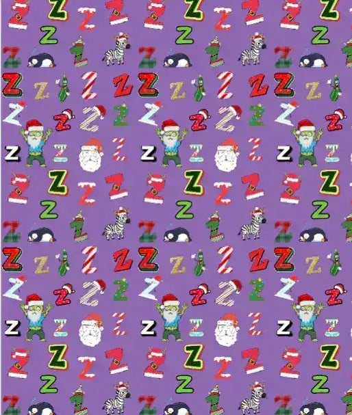 "Z" Zombie Santa Christmas Wrapping Paper – Alphabet Gift Swap Collection